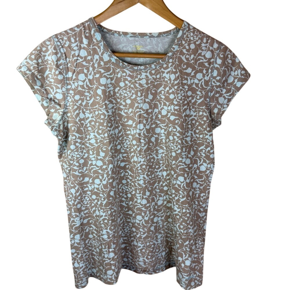 Patagonia Womens Size Medium Organic Cotton Cap Sleeve Tee Gray‎ Blue Activewear